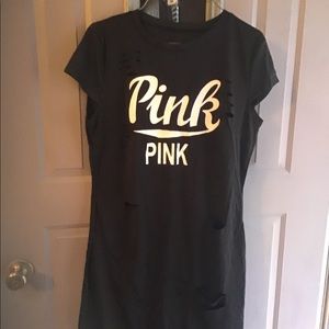 Women Pink Ripped Dress